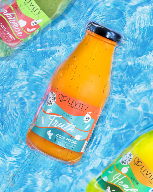 Livity Margaret River cold‑pressed juice label design