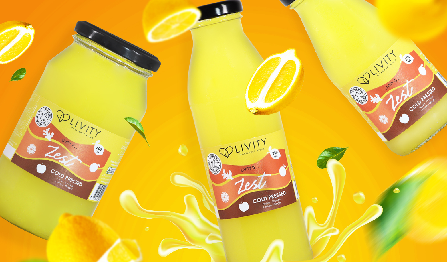 Livity Margaret River cold‑pressed juice label design